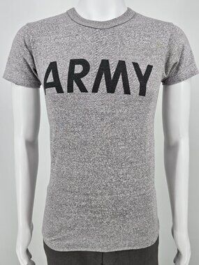 Vintage 1987 Champion U.S. Army Physical Fitness Uniform (PFU) Gray T-Shirt (XS)
